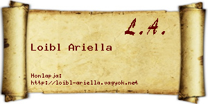Loibl Ariella névjegykártya
